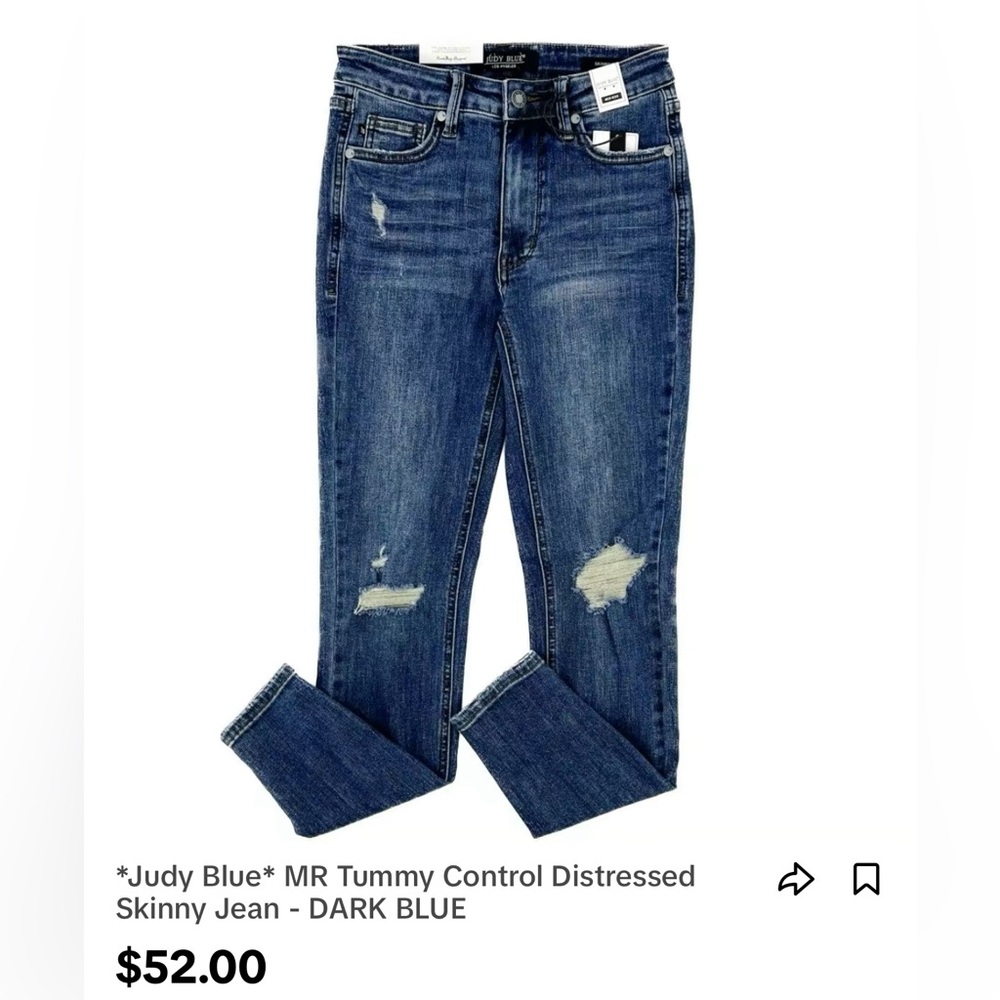Judy Blue Mid Rise Dark Denim Jeans 14W BRAND NEW